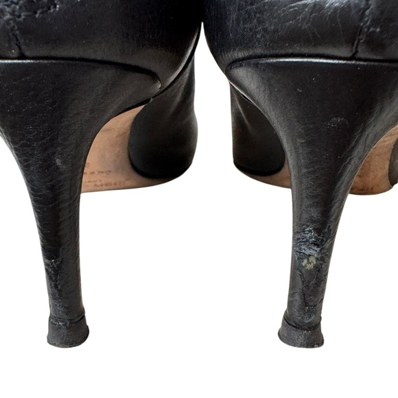 Jimmy Cho Black Calfskin Booties, Size 37 - Picture 7 of 11